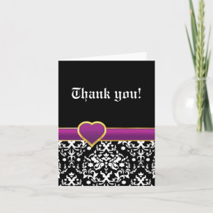 Merci blanc noir de mariage de coeur pourpre de