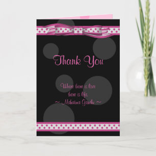 Merci blanc noir rose de mariage de point de polka
