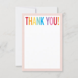 MERCI BLANK lettres arc-en-ciel colorées rose