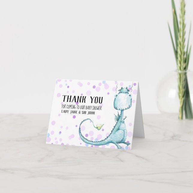 Merci bleu de douche de bébé de points de dragon (Devant)