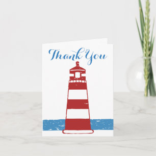 Merci Bleu Nautique Rouge et Blanc Phare Mer
