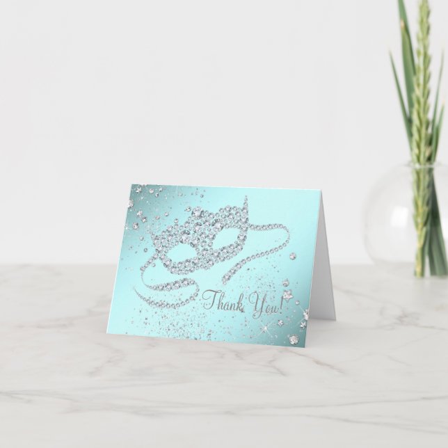 Merci bleu turquoise de partie de mascarade (Devant)