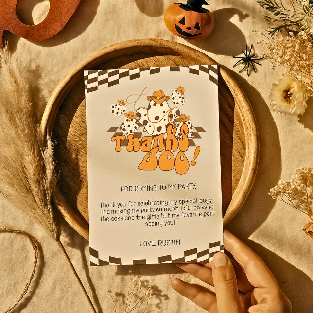 Merci Boo Cowboy Halloween À damiers Motif (Créateur téléchargé)