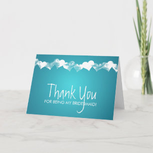 Merci Bridesmaid Grunge Hearts Turquoise