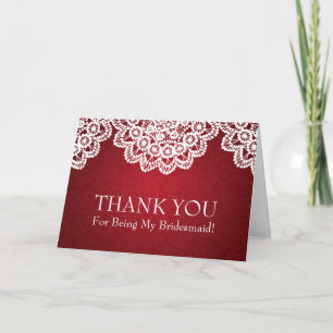 Merci Bridesmaid Vintage dentelle rouge