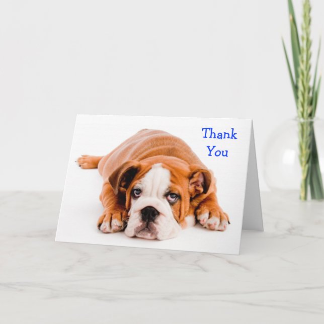 Merci Bulldog Greeting Card - Kindness Verse (Devant)