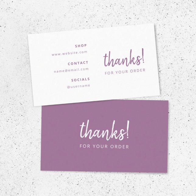 Merci Business Order | Carte d'insertion Lilac Pur (Créateur téléchargé)