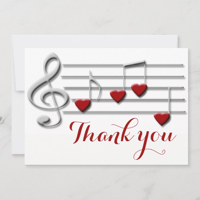 merci calligraphie sur les notes de musique cardia (Devant)