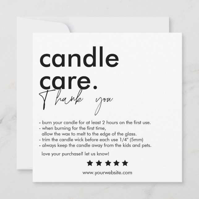 Merci Candle Care Carte de visite moderne (Devant)