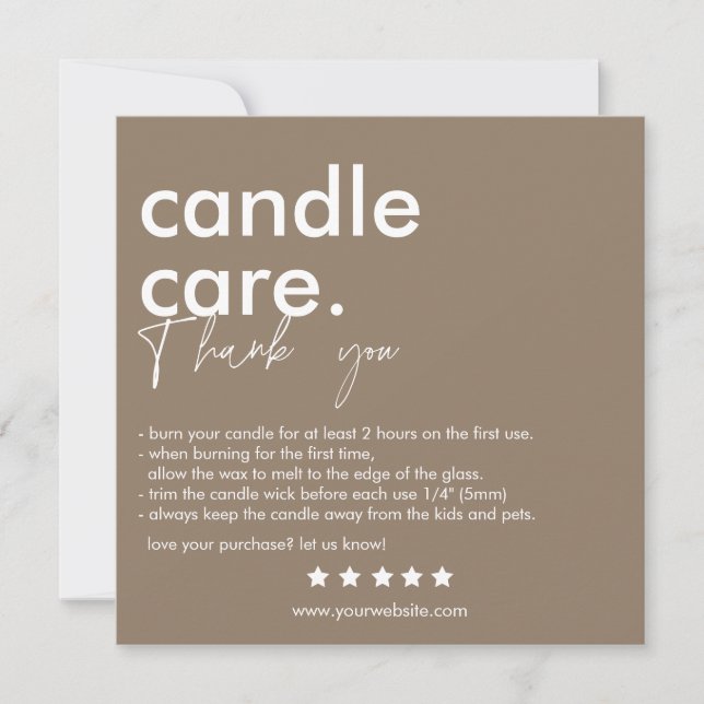 Merci Candle Care Carte de visite moderne (Devant)