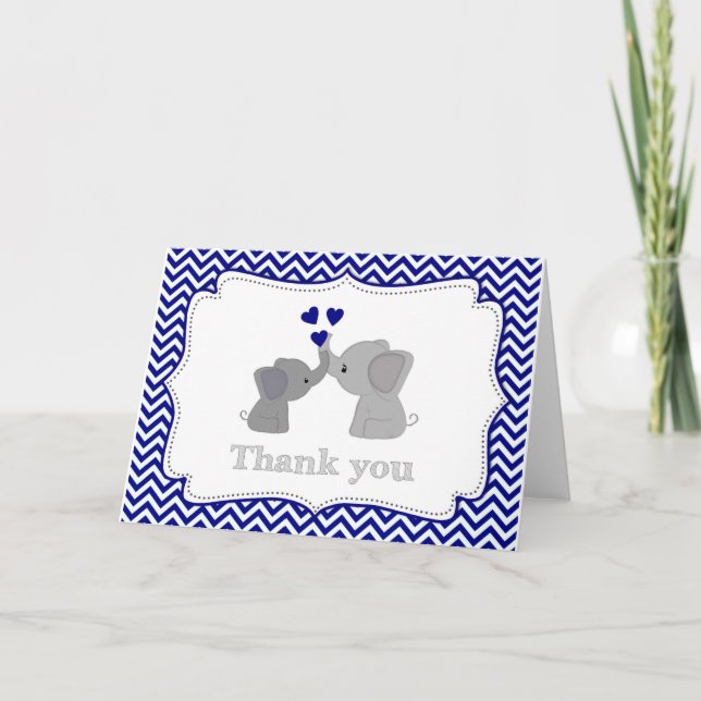 MERCI Cards#2 366 d'éléphant de bleu marine de (Devant)