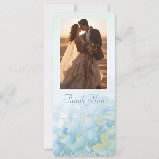 Merci carte aux hortensias de photos de mariage (Devant)