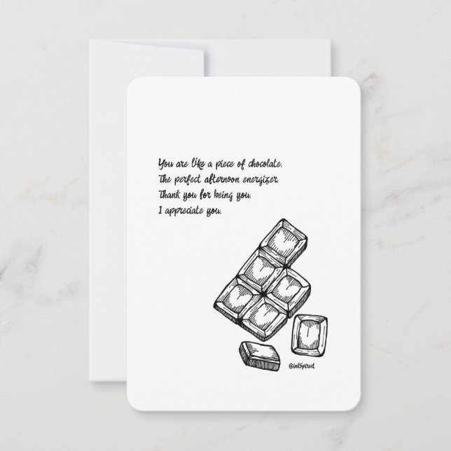 Merci, Carte d'appréciation - Chocolat, Appartemen (Devant)
