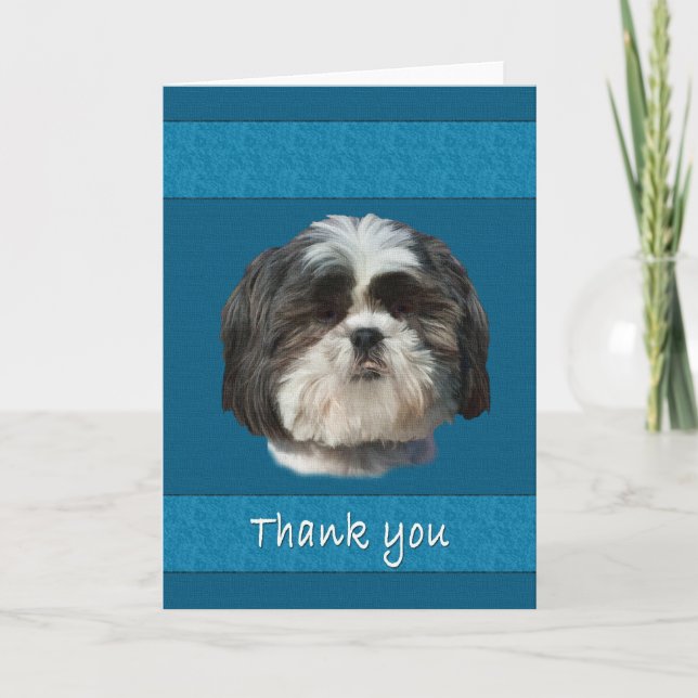 Merci, carte de chien de Shih Tzu (Devant)