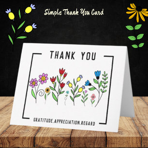 Merci. Carte de remerciements de citation de fleur