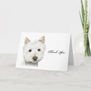 Merci, carte de voeux mignonne de chien de Westie
