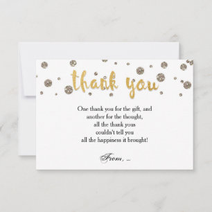 MERCI Carte Gold & Parties scintillant Print