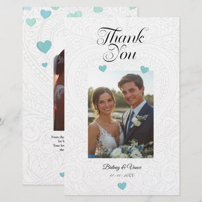 Merci - Carte Mariage (Devant / Derrière)