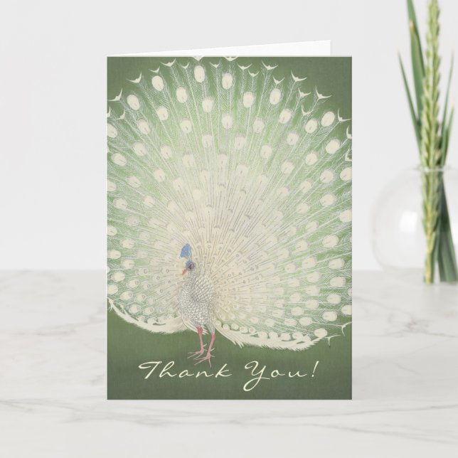 Merci | Carte Peacock Art Vintage japonais (Devant)