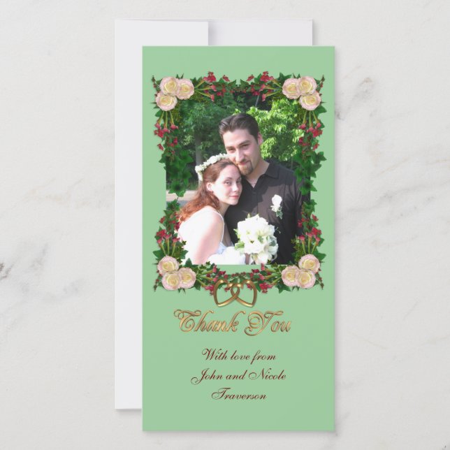 Merci carte photo formels roses (Devant)