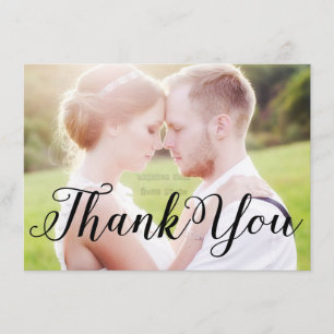 MERCI Carte photo TYPOGRAPHIE Noire Avant & Arrièr
