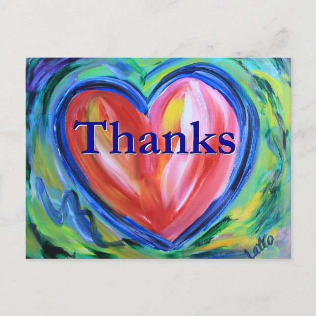 Merci Carte Postale Art du Coeur (Devant)