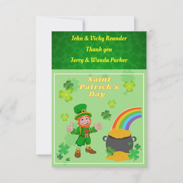 Merci, carte Saint Patrick's Day, (Devant)