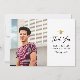 MERCI  Carte simple de fin d'études secondaires
