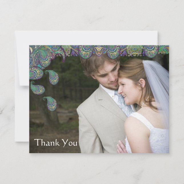 Merci Cartes avec votre photo Mariage (Devant)