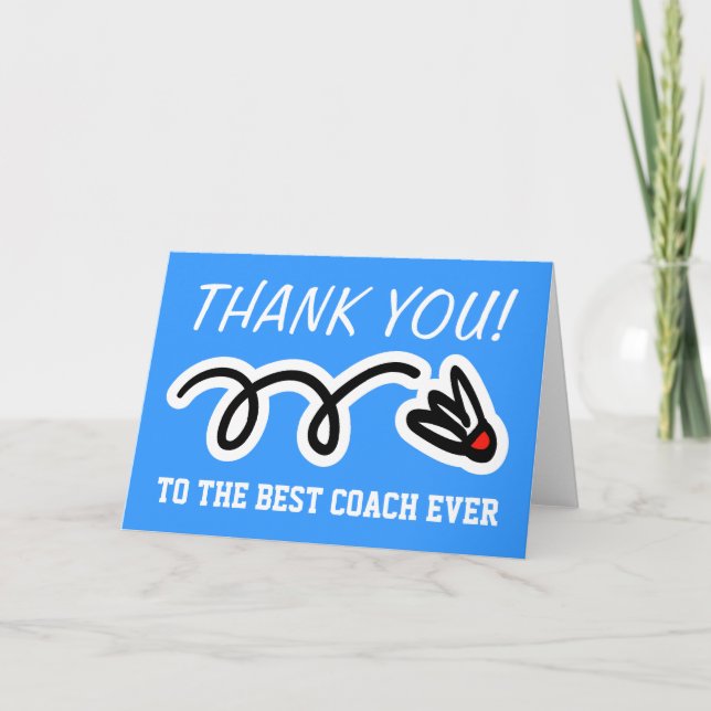 Merci | cartes de voeux badminton (Devant)