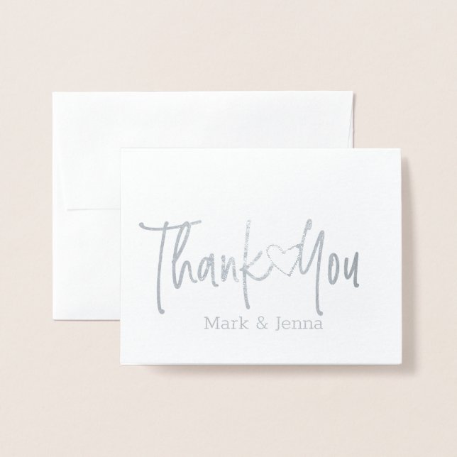 Merci Cartes Mariage Couples Script Open Heart (Devant avec enveloppe)