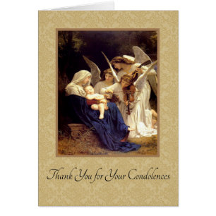Merci catholique de condoléance d'anges de Vierge