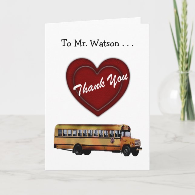 Merci ! - Chauffeur d'autobus scolaire/coeur (Devant)