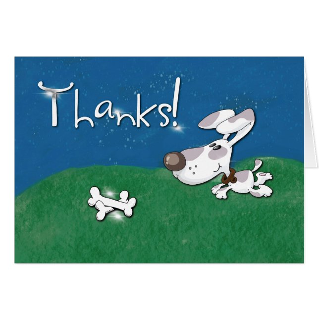 Merci, chien et os (Devant horizontal)