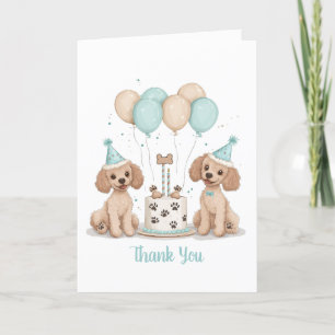 Merci Chiens de caniche normaux d'anniversaire