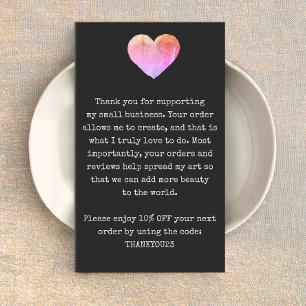 Merci client Rainbow Heart Carte de visite