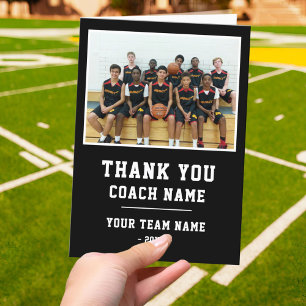 Merci Coach Carte Nom de l'équipe Photo