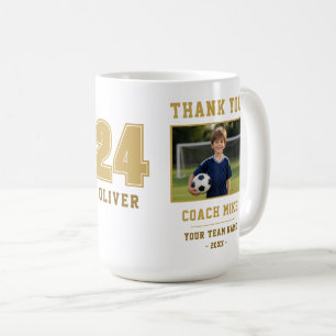 Merci Coach Équipe Nom Numéro Tasse Photo