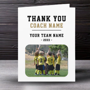 Merci Coach Grande carte avec photo de l'équipe