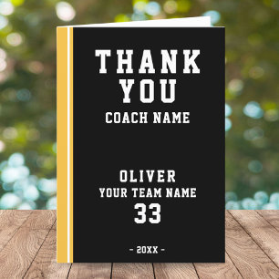 Merci Coach Jaune Football Jaune Carte photo