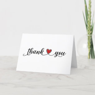 Merci Coeur rouge sur blanc