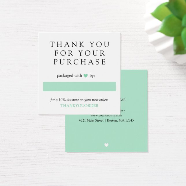 Merci Coeur Vert Mint Pour Commande (Bureau)