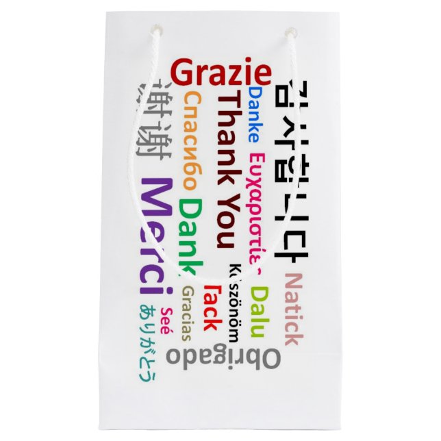 Merci coloré, Merci, Grazie, Sac Cadeau Dank (Devant)