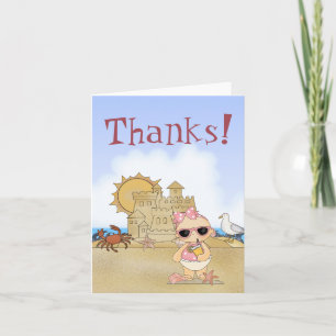 Merci ! Cool Beach Carte de remerciements bébé ~ F