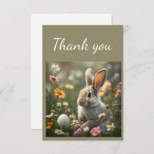 Merci Cute Lapin Lapin Oeufs de Pâques Fleurs