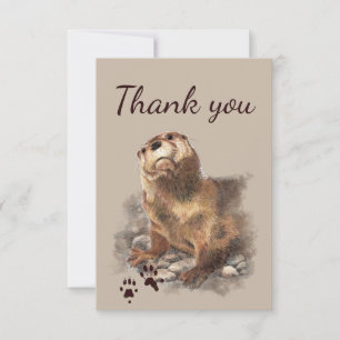 Merci Cute Otter & Empreintes Animaux Nature