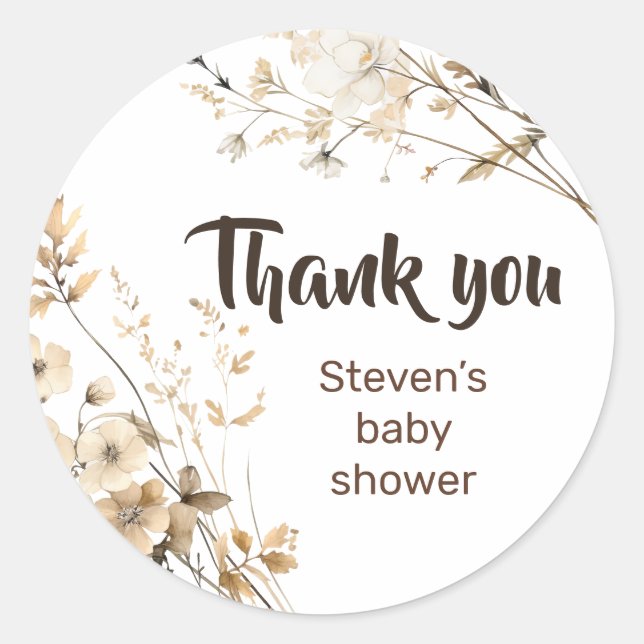 Merci Cute ours baby shower autocollant (Devant)