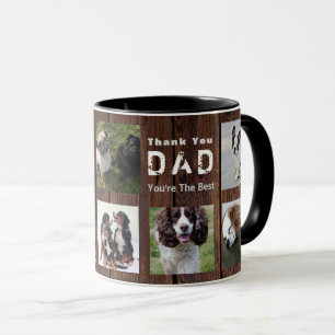 Merci DAD Photo Collage Mug Rustique