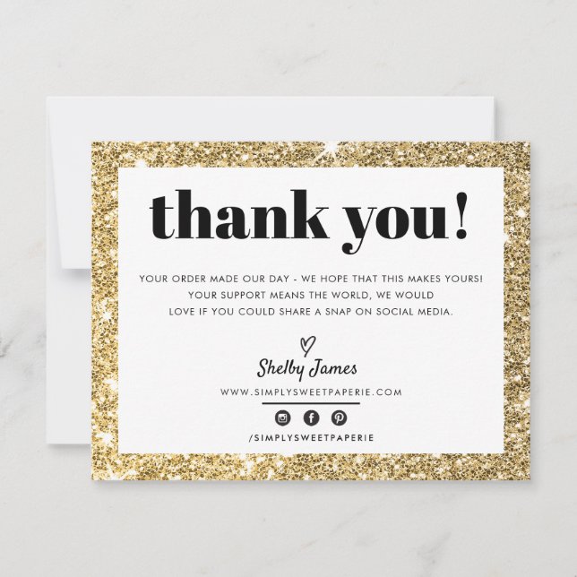 Merci d'affaires chic glam or parties scintillant  (Devant)