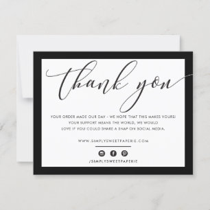 Merci d'affaires élégant sobre noir LOGO